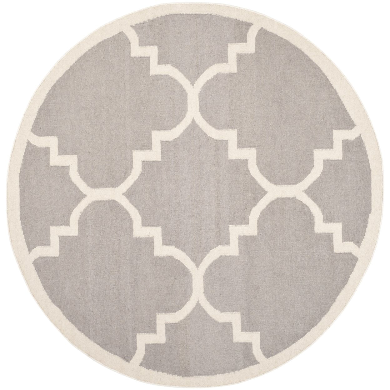 SAFAVIEH Dhurries Tobias Geometric Runner Rug, Dark Grey/Ivory, 2'6" x 8'