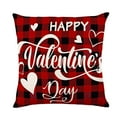 thumbnail image 6 of Valentines Day Decorations-Valentine Pillow Covers 18x18 Set of 4, Pink Red Hearts Be Mine Happy Valentine's Day Throw Outdoor Pillow Covers Anniversary Wedding Cushion Case for Home Sofa Couch Décor, 6 of 9