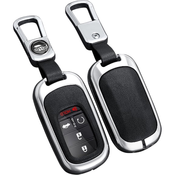 Key Fob Cover Compatible with Honda Accord CRV Pilot HRV City Civic BRV 2022-2026 4 Button Leather Keychain Case Holder Protector,1
