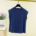 thumbnail image 4 of Womens Tank Tops Cropped Cap Sleeve Womens Summer Cap Sleeve Tank Top Crew Neck Solid Casual Loose Fit Basic Tee Shirt, 4 of 5