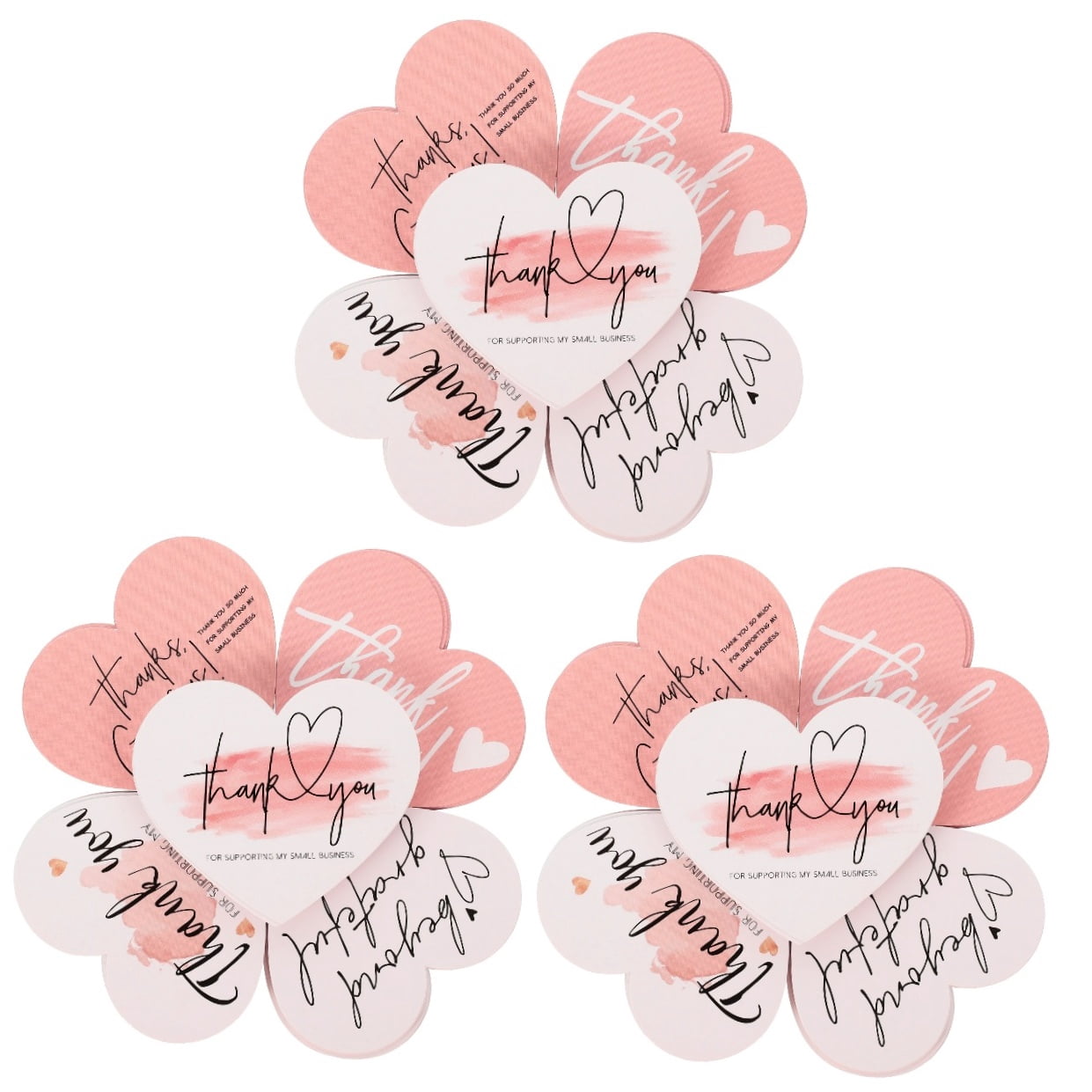 HOMEMAXS 450 pcs  Heart Shaped Gift Thank You Cards Small Business Packaging Thank You Cards