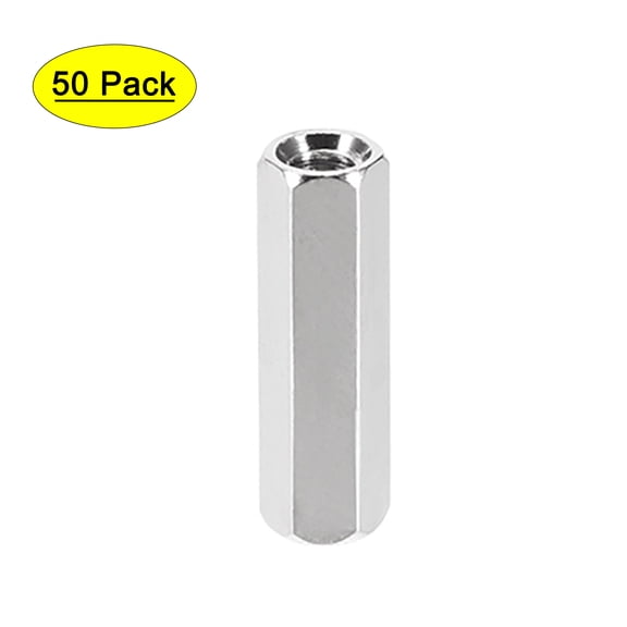 Uxcell M3x15mm Female to Female Hex Nickel Plated Spacer 50 Count