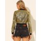 thumbnail image 5 of Chaqueta Bomber Allegra K Lentejuelas Oro L, 5 of 6