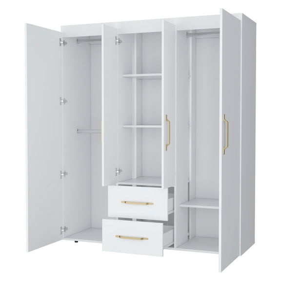 Newboti Furniture White All-In-One 2-Door Armoire 77312