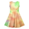 thumbnail image 4 of Cethrio Summer Dresses for Girls 2025, Tie Dye Sleeveless Dancewear Birthday Casual Dresses Yellow Size 5-6 T, 4 of 5