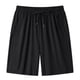 thumbnail image 1 of Pantalones cortos de seda de hielo de alta elasticidad para hombre, pantalones deportivos de talla grande, talla grande, pantalones de playa finos de verano con cremallera, 1 of 3