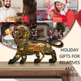 thumbnail image 7 of 3D Wooden Animals Carving LED Night Light, Lion Decor, Wood Carved Lamp, African Savanna Statues, Rustic Figurines Hanging Sculpture, Silhouette Ornament for Living Room Bedroom Home Room for present, 7 of 7