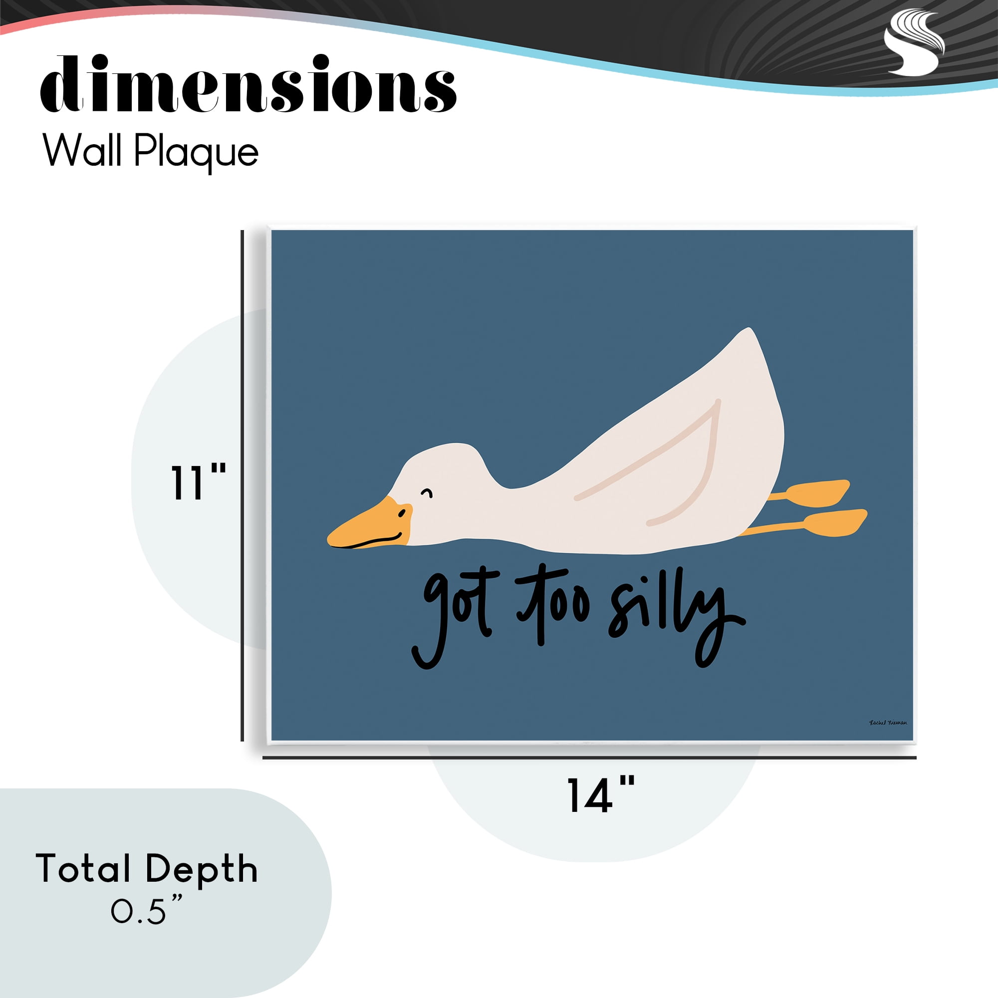 Stupell Industries Got Too Silly Duck Wall Plaque Art, design by Rachel Nieman