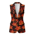 thumbnail image 2 of Uorisanigo Autumn Maple Leave Womens Vest Waistcoat Open Front with Pockets Sleeveless Blazer Vest for Women Loose Blazer Vests Fashion Size S, 2 of 7