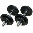 thumbnail image 1 of PRISP Adjustable Weight Dumbbells Set - Includes 2 Bars, Cast Iron Plates and Threaded Collars; Pair of Spinlock Dumbbells, 1 of 7
