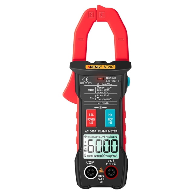 Yeacher ANENG True RMS Clamp Meter with App Remote Control Autoranging Digital Multimeter DC/AC Voltage Detector AC Amp Meter with Ohm Capacitance NCV Continuity Diode Hertz Temperature Tester for