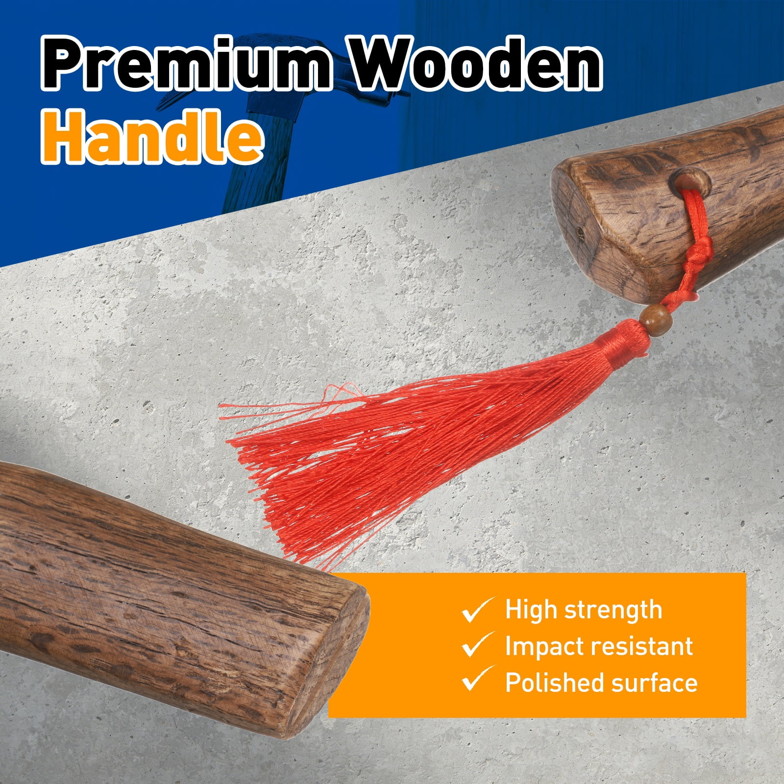 Uxcell 2pcs Wood Axe Handle Replacement 13" Universal Hickory Hatchet Handles with Wooden and Round Wedges for Camping Garden Axe