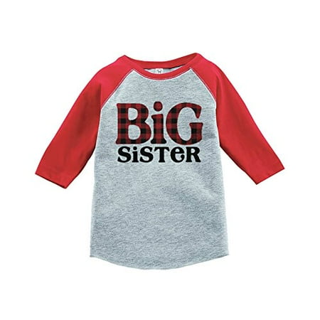 

7 ate 9 Apparel Girl s Big Sister Red Baseball Tee