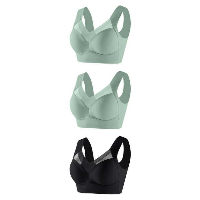 Timegard Womens Plus Size Bras No Underwire Full Coverage Mesh Breathable Comfort Everyday Bralette