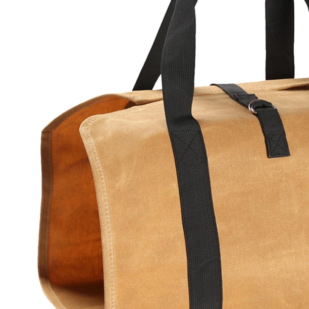 Sac à Bois De Cheminée En Toile - Transport Et Rangement 110x47cm - Jusqu'à 30kg
