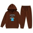 thumbnail image 3 of Tiijoy Toddler Boys Back To School Outfits DIY Letter Print Hoodie and Sweatpants Set, Sizes 3-4, 3 of 3