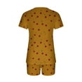 thumbnail image 7 of Women's Pajamas Sets Short Sleeve Lounge Sets Sleepwear Cherry T-Shirts Shorts Casual Two Piece Pjs Set, S, 7 of 7