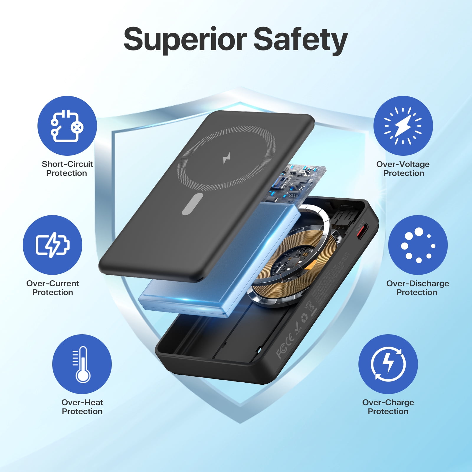 PGYOB 2 Pack Magnetic Power Bank 10000mAh, Wireless Power Bank, Portable Charger With 22.5W PD Fast Charging , LED Power Display for iPhone 15/16/14/13/12 Pro/Pro Max/Plus/Mini Series