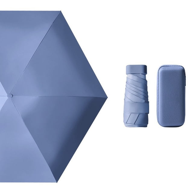 Seis Paraguas de Tarjeta Plegable Portátil Bolsillo Cápsula Paraguas Anti-Ultravioleta para Lluvia y Brillo Protector Solar Paraguas, B