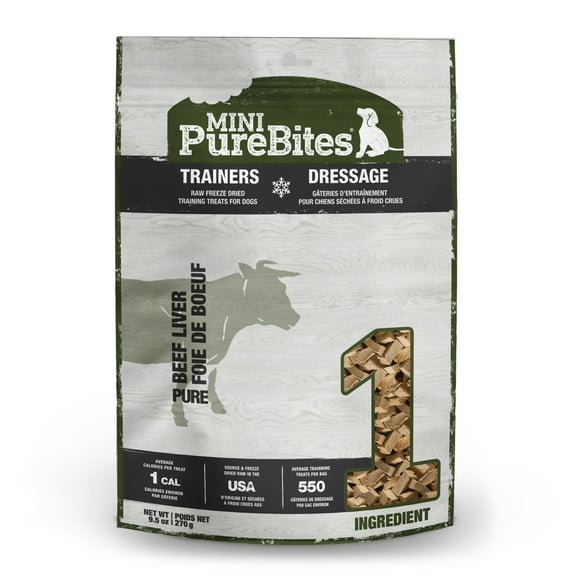 Mini-PureBites Beef Freeze Dried Dog Treats, 1 Ingredient, 9.5oz