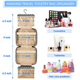 thumbnail image 4 of Huloretions Toiletry Bag,Travel Toiletry Hanging Bag Bags,Water-Resistant Makeup Cosmetic Bag with 4 Compartments & 1 Sturdy Hook Cosmetic Travel-Sized Container, Large Capacity for Women, 4 of 9
