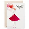 Hallmark Signature Valentine's Day Card: Hugs and Kisses XOXO Girl with Heart Balloons