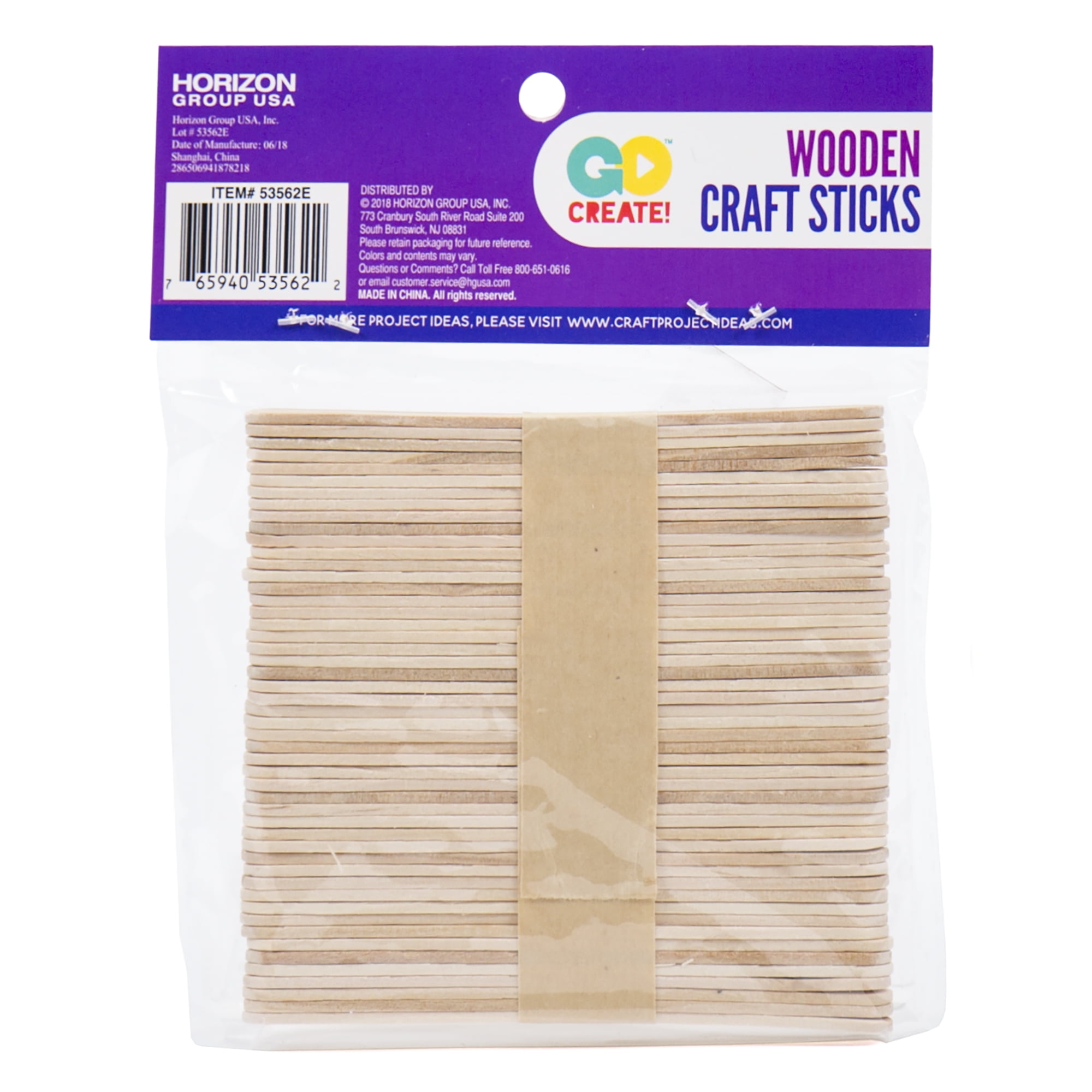 Go Create Mini Wood Craft Sticks, 150-Pack Small Wood Craft Sticks 