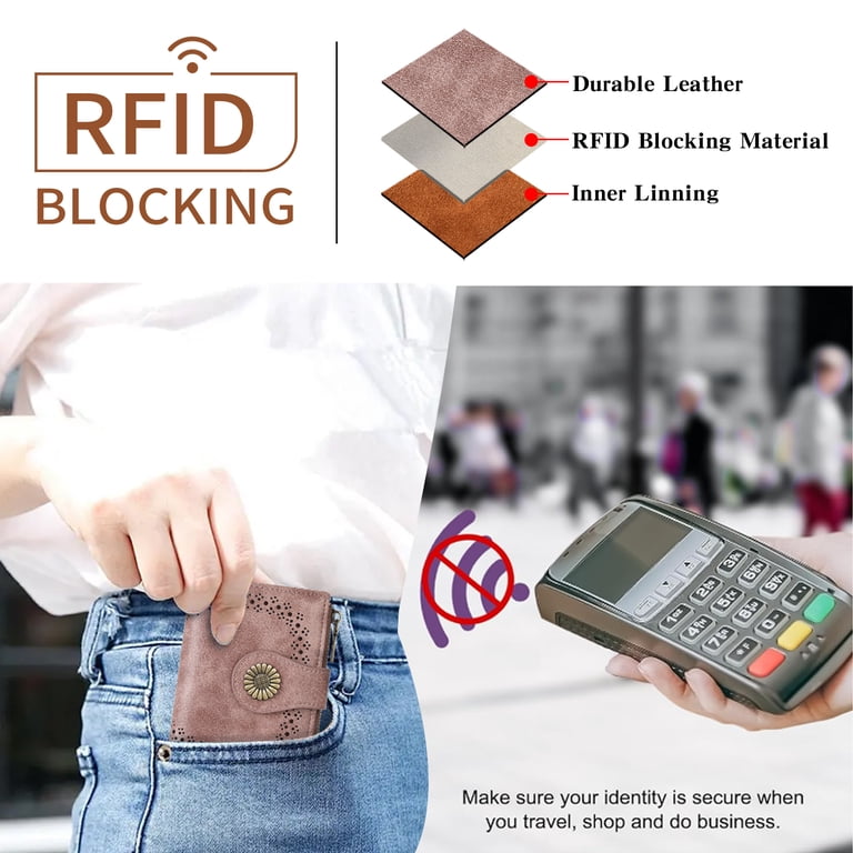 Kalunma Small Bifold Wallet, Leather RFID Blocking photo 3