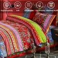 thumbnail image 6 of NAYOROOM Bohemian Boho Duvet Cover Set Twin Size,2 Pieces Retro Bohemian Mandala Striped Comforter Cover Sets, Colorful Red Blue, 6 of 11