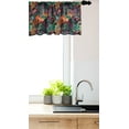 thumbnail image 2 of Ambesonne Floral Valance Pack of 2, Leafy Leopard Skin Pattern, 42"X12", Forest Green and Apricot, 2 of 3