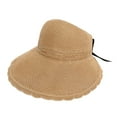 thumbnail image 2 of Women Straw Sun Hat, Wide Brim UPF 50+ UV Protection Cap with Bow, Foldable Packable Floppy Beach Hat, 2 of 7
