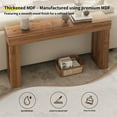 thumbnail image 2 of Techmilly 63" Modern Console Table with LED Light Strip,Brown Finish Narrow Entryway Sofa Table for Living Room Hallway, 2 of 9