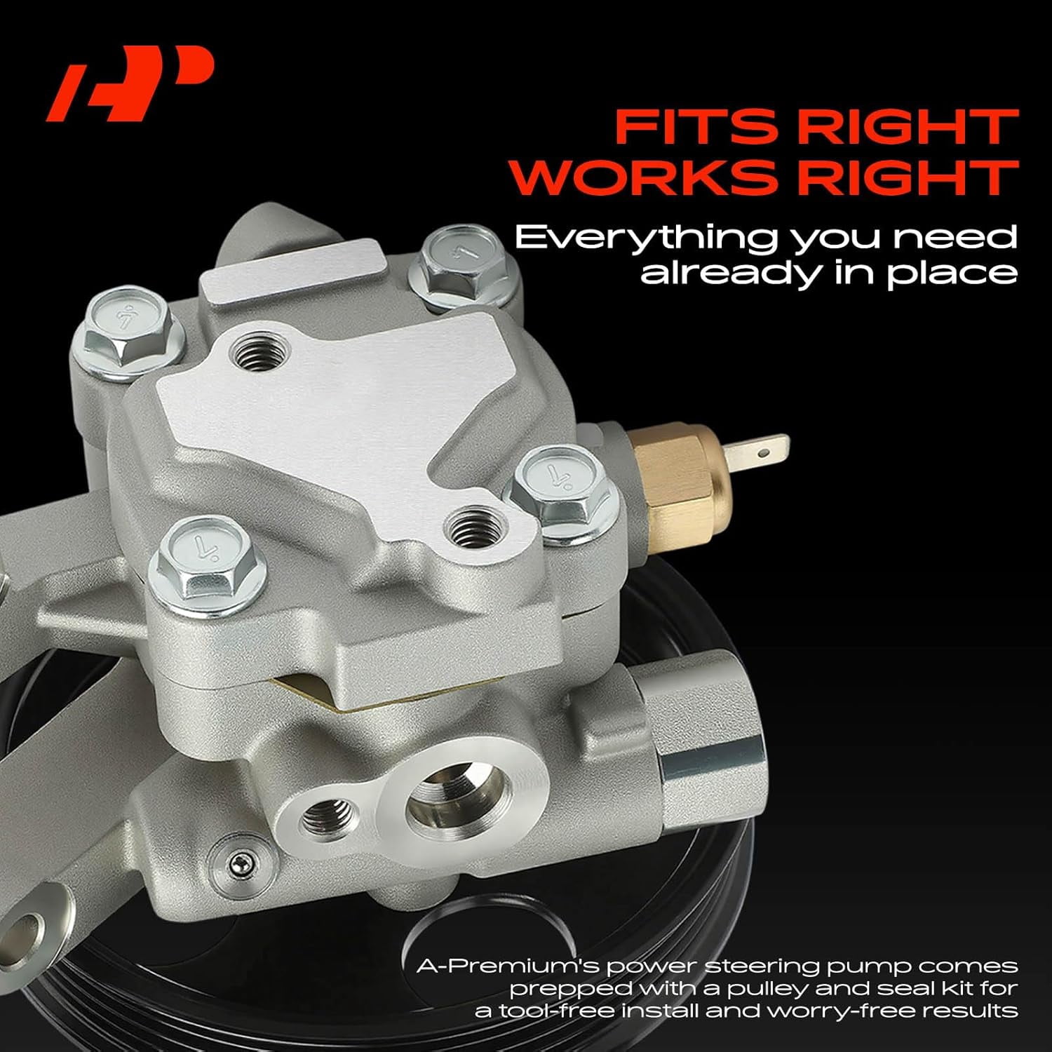 A-Premium Power Steering Pump with Pulley Compatible with Mazda CX-9 2007-2015 V6 3.5L 3.7L DOHC