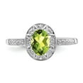 thumbnail image 3 of 925 Sterling Silver Rhodium-plated Diam. & Peridot Ring Size: 6; for Adults and Teens; for Women and Men, 3 of 3