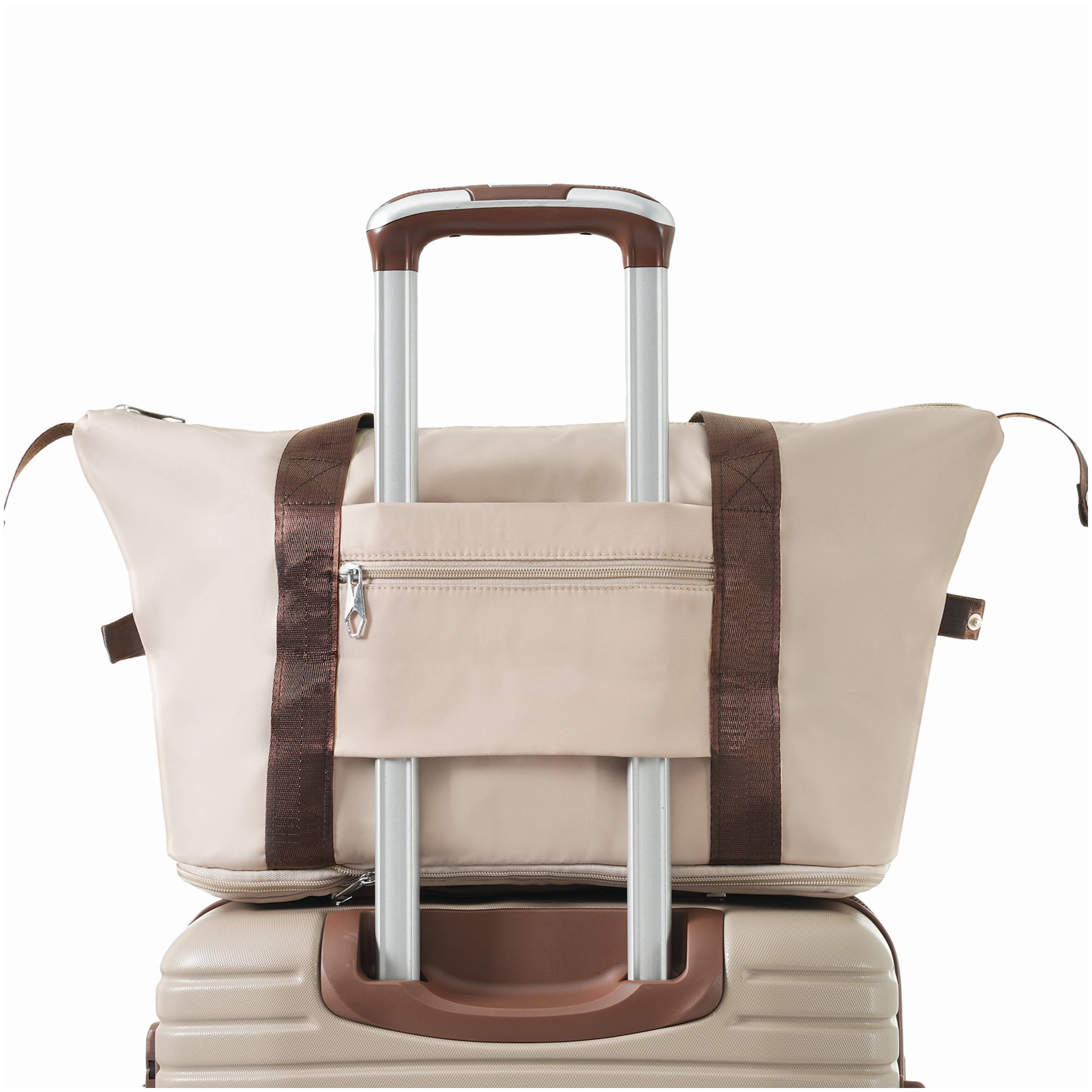 Lightweight ABS Hardshell 3 Piece Luggage Set with Spinner Wheels, TSA Lock, Carry On Compliant Suitcase, Weekender, Khaki