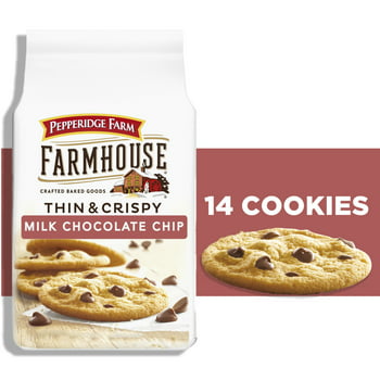 Pepperidge Farm Farmhouse Thin & Cri Milk Chocolate Chip Cookies, 6.9 Oz Bag