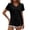 Black, variant on Women's Dressy Casual Shirts Ruffle Short Sleeve V Neck Work Blouses Business Summer Tops 2025 Outfits Clothes