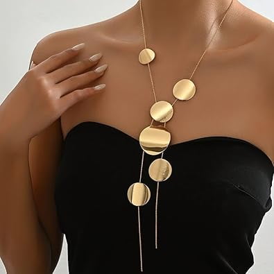 Geometric Round Necklace for Women, Fine Snake Chain, Brushed Surface Pendant, Minimalist Layering Jewelry, Gift for Her(DSF)