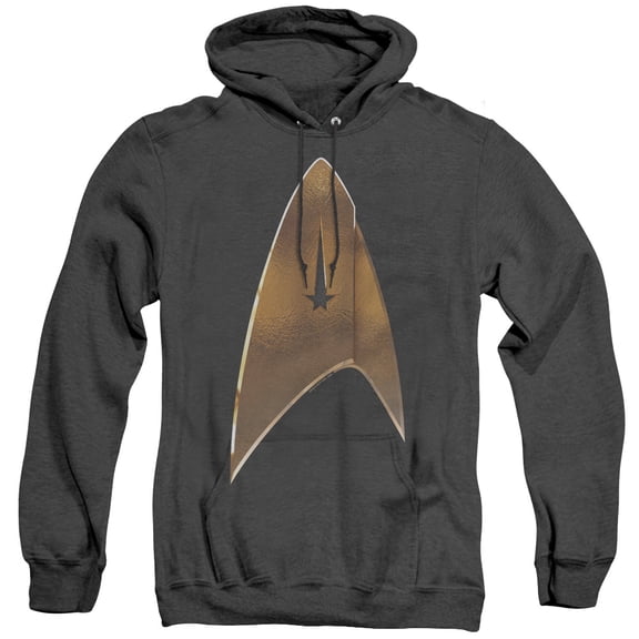 Star Trek Discovery Command Shield Adult Heather Hoodie Sweatshirt Black