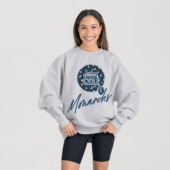 Women's Gameday Couture Ash Old Dominion Monarchs Premium Fleece Pullover Sweatshirt