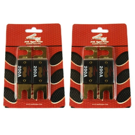 200 Amp ANL Fuses Gold Plated AudioPipe Blister Pack 4 Fuses Car Audio