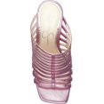 thumbnail image 5 of Jessica Simpson Arriya Meta Pink Square Open Toe Ultra-Strappy Silhouette Slipon Wedge Sandal (6, Meta Pink), 5 of 6