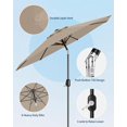 thumbnail image 3 of Bingirl 9FT Outdoor Patio Umbrella, Outdoor Table Umbrella, Market Umbrella, 6 Sturdy Ribs UV Protection Waterproof for Garden, Deck, Backyard, Pool (Tan), 3 of 5