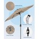 thumbnail image 3 of 9ft outdoor patio umbrella - 6 sturdy ribs, uv protection, waterproof - ideal para para garden, deck, backyard, y pool (tan), 3 of 5