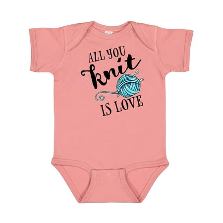 

Inktastic All You Knit Is Love with Blue Yarn and Knitting Needles Gift Baby Boy or Baby Girl Bodysuit