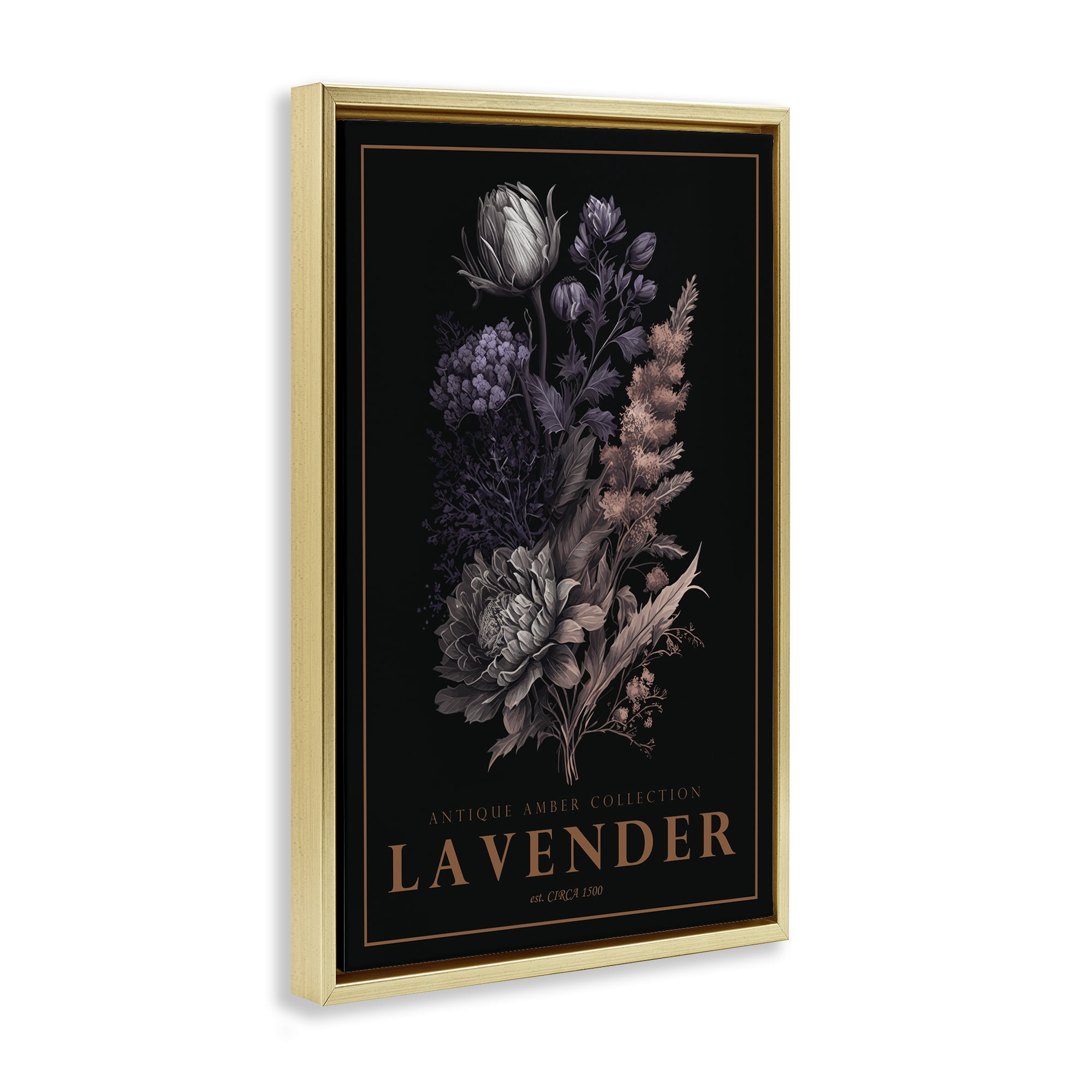 Stupell Industries Antique Lavender Light Gold Framed Floater Canvas Wall Art, design by Chris Giampietro