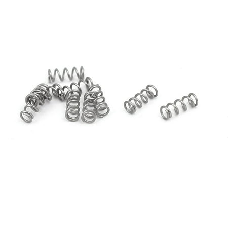 

0.3mmx2mmx5mm 304 Stainless Steel Compression Springs Silver Tone 10pcs