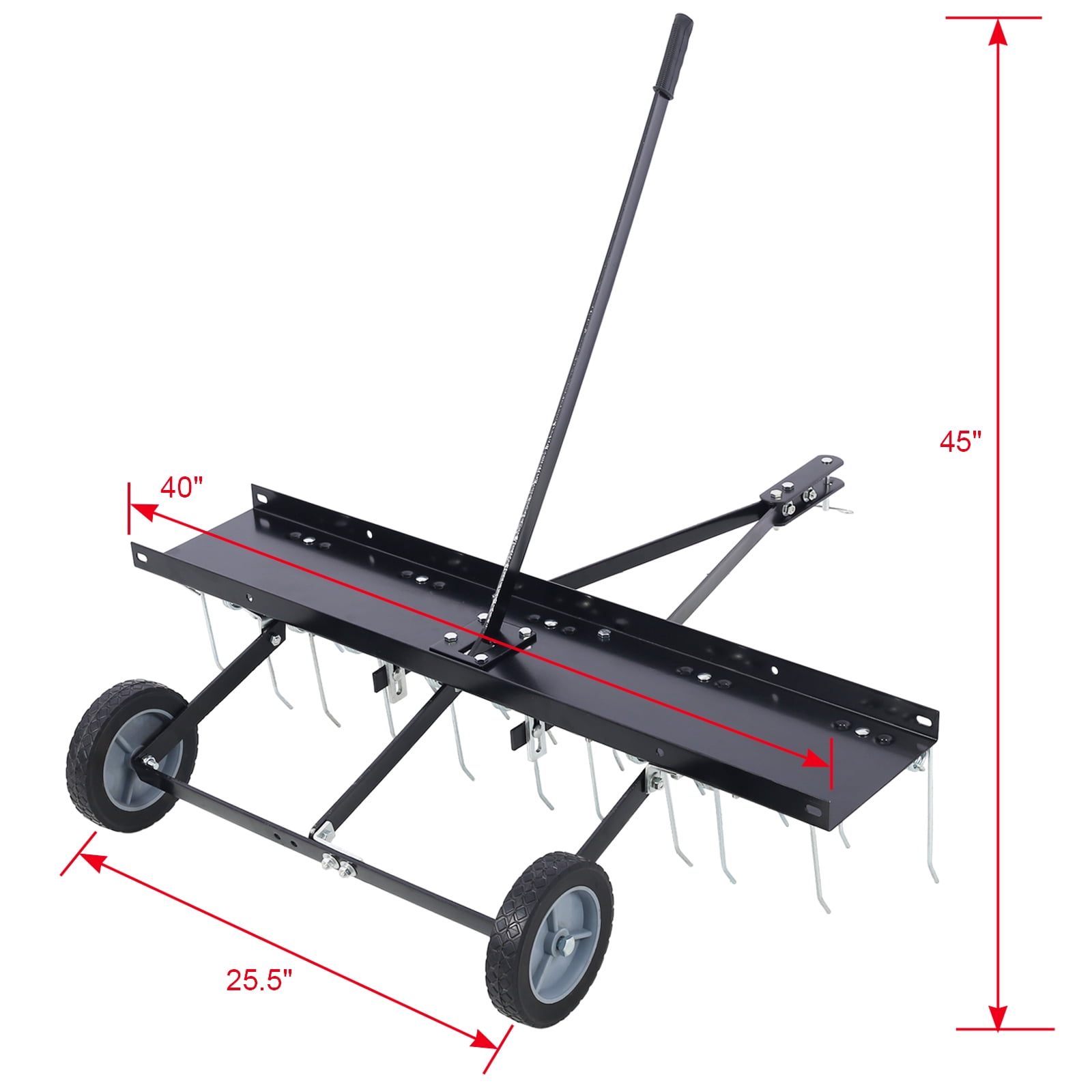 Olurrisa 40-Inch Lawn Sweeper Tow Behind Dethatcher, Landscape Rake, Lawn Tractor Rake, Tine Tow Dethatcher Pull Behind Mower, Riding Lawn Mower Attachments for Outdoor Yard Tools Lawn Care