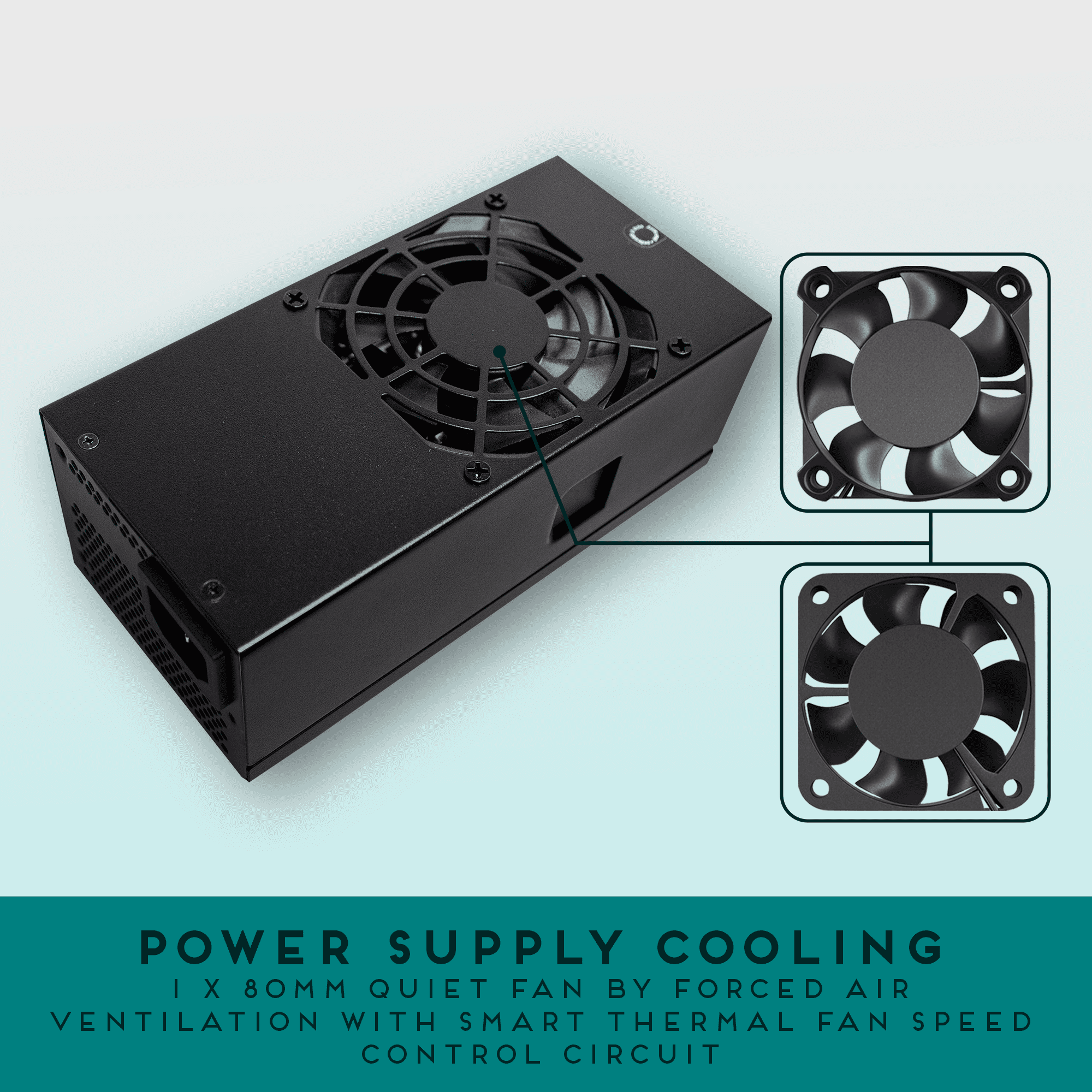 Apevia TFX-PFC400W TFX 400W Fixed Cables, Full Range Active PFC Computer Power Supply