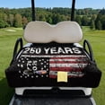 thumbnail image 2 of Pzuqiu Vintage American Flag 1970 50 Years Quilted Golf Cart Seat Cover - 2-Person Universal Fit with 4 Storage Pockets, 2 of 9